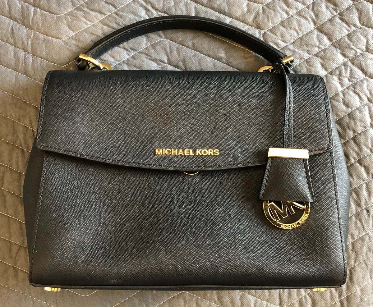 Michael Kors Ava Medium Saffiano Leather Satchel - Black