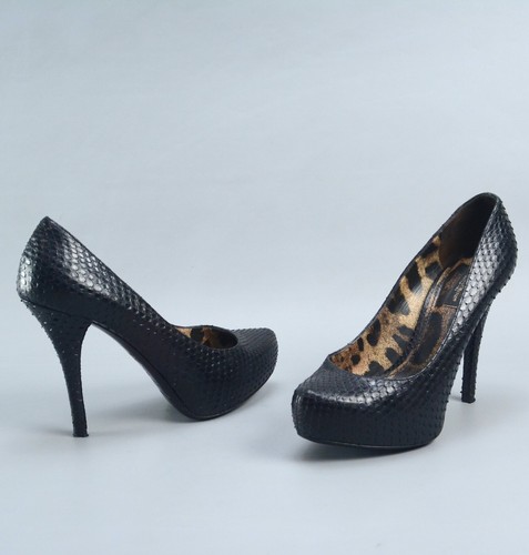 DOLCE & GABBANA D&G $1450 Snake Leather Heels Pump Shoes 37 US6.5 Made in Italy - Picture 7 of 15