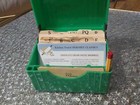 Vtg Bright Green Plastic Card Recipe Box With Memo Sheets & Pencil Hershey Recip — photo 1