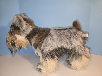 Hansa Mini Gray Schnauzer Plush - 18 Inch Realistic Stuffed Animal, Handcrafted, Lifelike