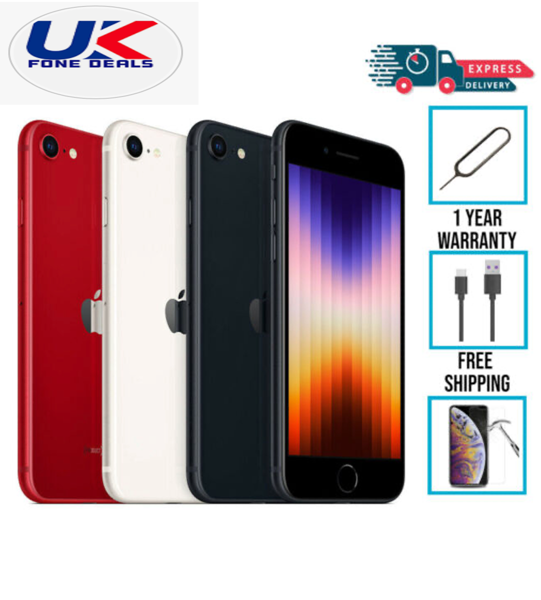 iPhone SE 3rd Generation 5G 64GB 128GB 256GB Unlocked iOS Smart