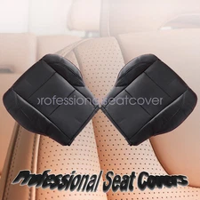 For 05-15 Nissan Titan Driver / Passenger Bottom Seat Cover Black with Red Seam