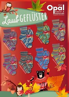 Sockenwolle OPAL Laubgeflüster 4-fädig 4ply Was raschelt da im Wald?