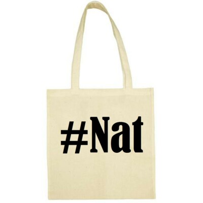 Tasche Beutel Baumwolltasche #Nat Hashtag Einkaufstasche Schulbeutel Turnbeutel