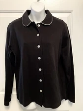 NWT Orvis Women’s Size SMALL Black Cardigan Sweater Button Up