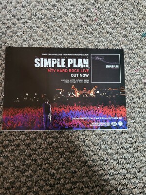 BEL9 ADVERT 5X8 SIMPLE PLAN : MTV HARD ROCK LIVE ALBUM