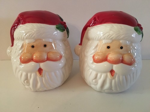 FAT & CHUNKY CHRISTMAS SANTA SALT & PEPPER SHAKERS - Picture 2 of 3