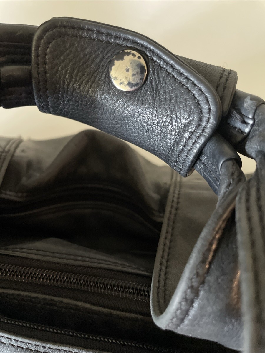 Vintage Tumi Soft Black Leather Bag W/ Shoulder Strap 19” x