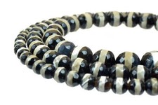 Tibetan DZI Agate Gemstone Round Stone Beads Black and White Size 6mm/8mm/10mm N