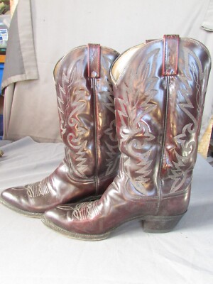Dan Post Dark Cherry Red  Pointed Toe Cowboy Boots Sz 9D v