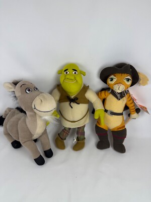Shrek Konvolut Stofftiere Esel Stiefelkater Plüsch 2004 Vintage
