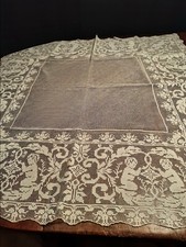 Antico Tovaglietta cm100x95 ricamo a mano microfilet.Perfette condizioni.