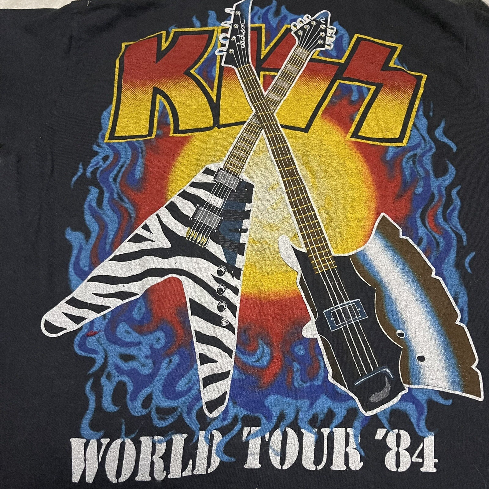 RARE Vintage 1984 KISS World Tour Tee Size Small Gem