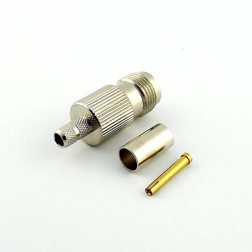 1x TNC Female Jack Straight Crimp For RG58 RG142 RG400 RG223 LMR195 RF Connector - Image 3 of 4