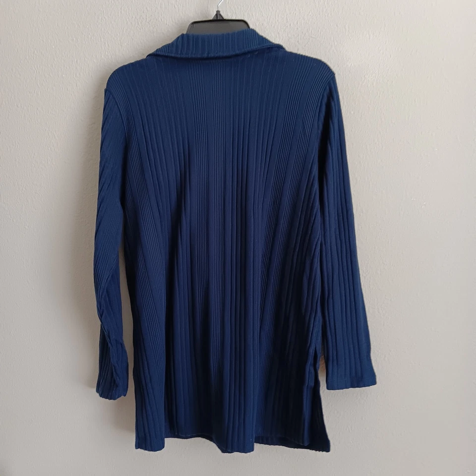 Cuddl Duds Regular Comfort Rib Pajama Top - Navy Sz Medium a65374 - Image 3 of 3