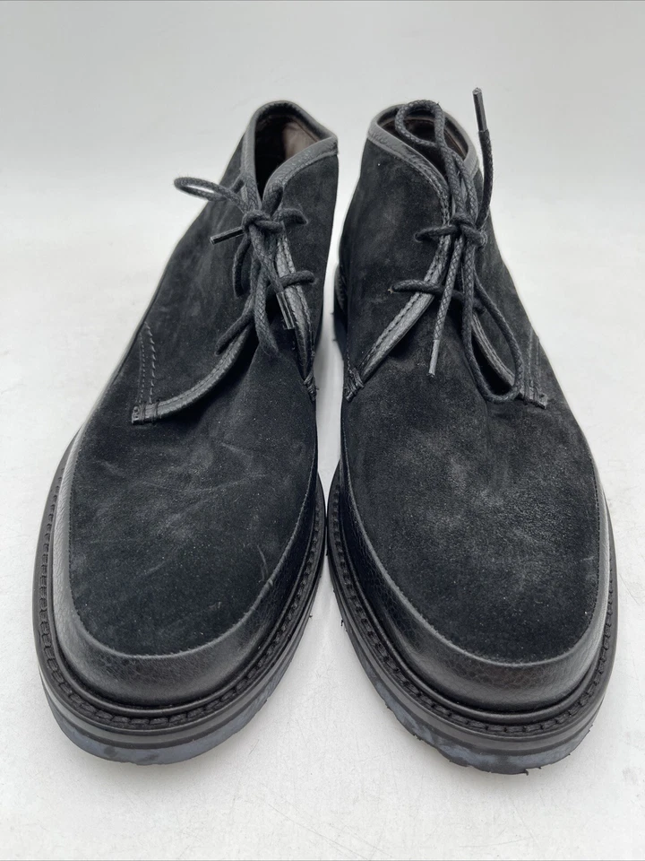 Ermenegildo Zegna Men's Trivero Suede & Leather Ankle Boots Black Size 8 - Image 3 of 4