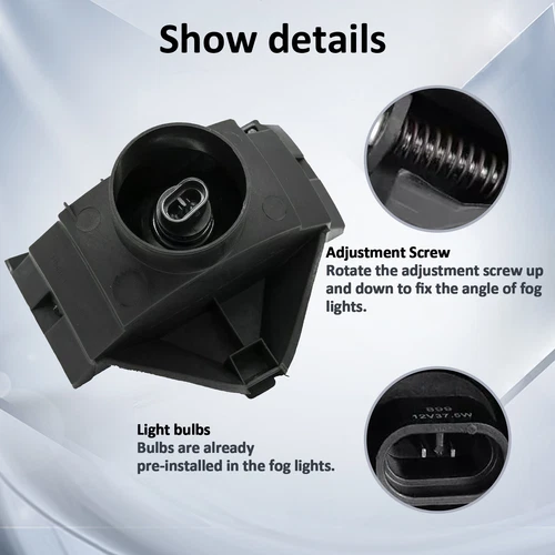 For 1999-2004 Ford Mustang Front Bumper Fog Light Lamps Clear Lens W/Bulbs 2PCS - Picture 5 of 13