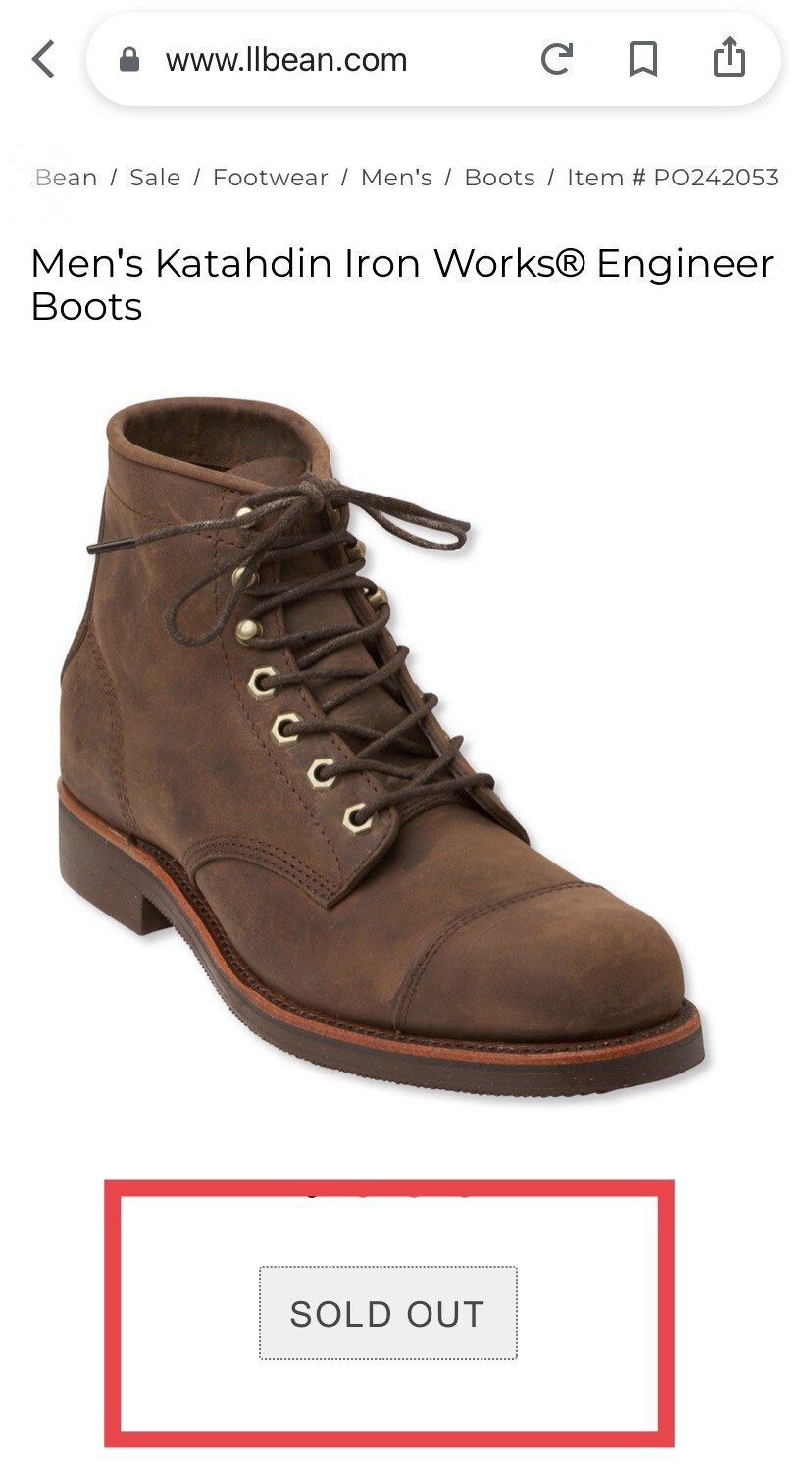 LL Bean Chippewa Boots Size 10.5 