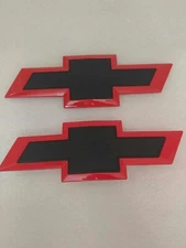Gloss Red Black Front & Tailgate Bowtie Emblem Silverado 1500 2500 HD/3500 HD