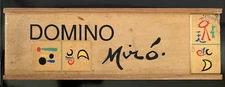 Domino Miro 1958 Large Wooden Domino Set 'Parler Seul' Poem Artwork by Joan Miro