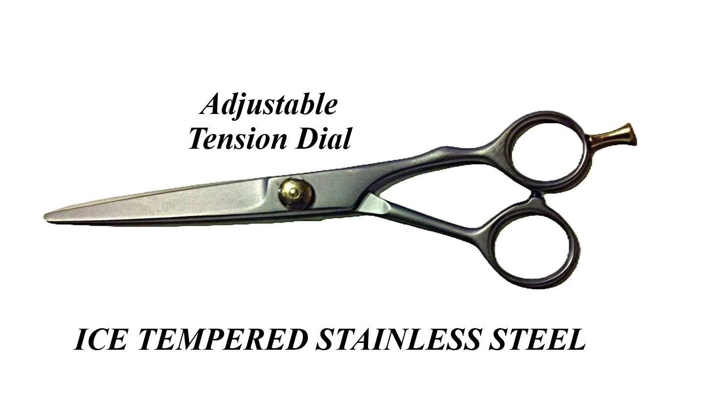 ICE TEMPERED STAINLESS STEEL SHEAR Scissor Adjustable Tension Dial Pet Grooming