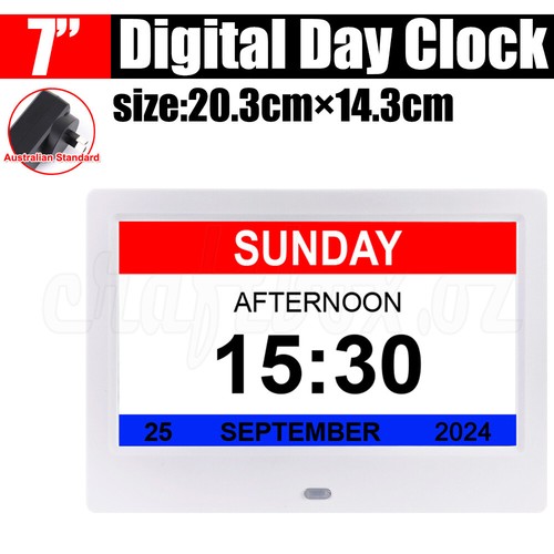 7/8/10 LED Dementia Digital Calendar Clock Alarm Extra Large Day Week Month Year - Picture 22 of 24