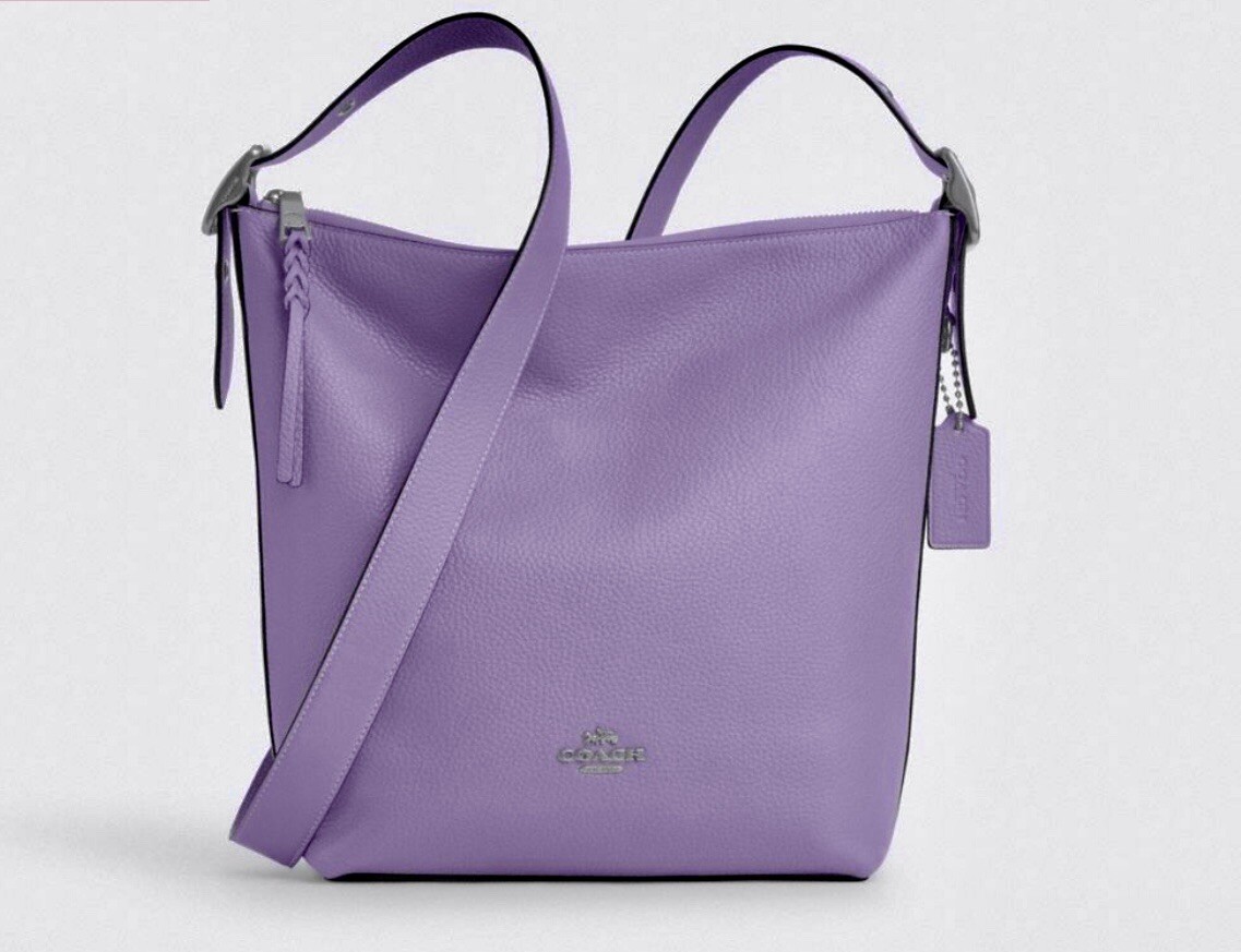 🔥NWT COACH Val Leather Duffle Bag Light Violet Retail $398
