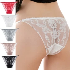 Pack Of 5 Sexy Womens See Through Lace Sheer Panties Briefs Underwear Lingeries