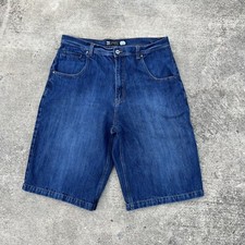 Vintage ZBK Apparel Embroidered Baggy Fit Blue Denim Jean Shorts Jorts Size 37