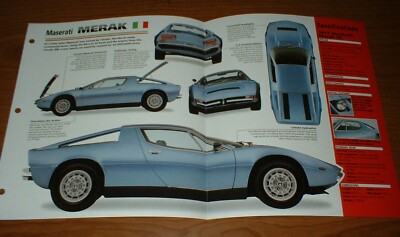 1977 Maserati Merak SS Original Imp Brochure Specs Info Poster 77