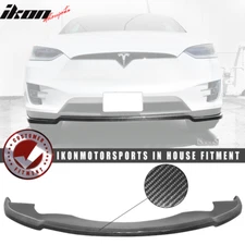 Fits 16-20 Tesla Model X Carbon Fiber MX Style Front Bumper Lip Spoiler Splitter