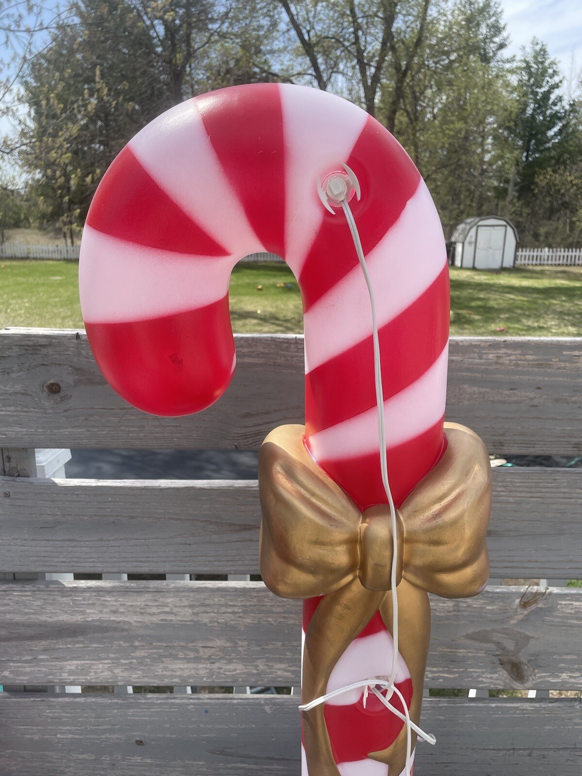 42” Tall CANDY CANE Blow Mold Christmas Lights Yard Decor With Bow ️ eBay