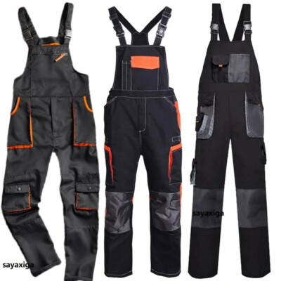 Worker Plus Size Sleeveless Bib Pants Protective Coverall Strap Jumpsuit Uniform