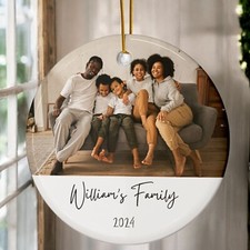 Custom Family Photo Ornament Personalized Picture Keepsake Memorial Gift