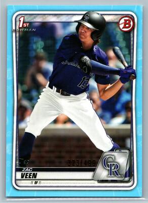 Zac Veen 2020 Bowman Draft Sky Blue SN #BD-107 | eBay
