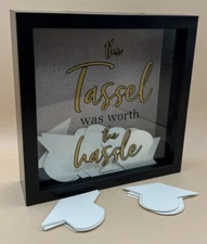 Graduation Decor Box - The Tassel Was Worth The Hassle- With 27 Grad Hats