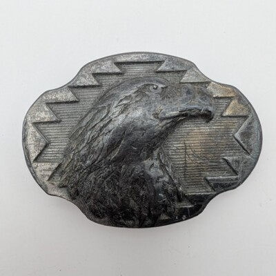 Vintage Arroyo Grande Buckle Co Eagle 1990 Belt Buckle AG44 Heavy Pewter 3D