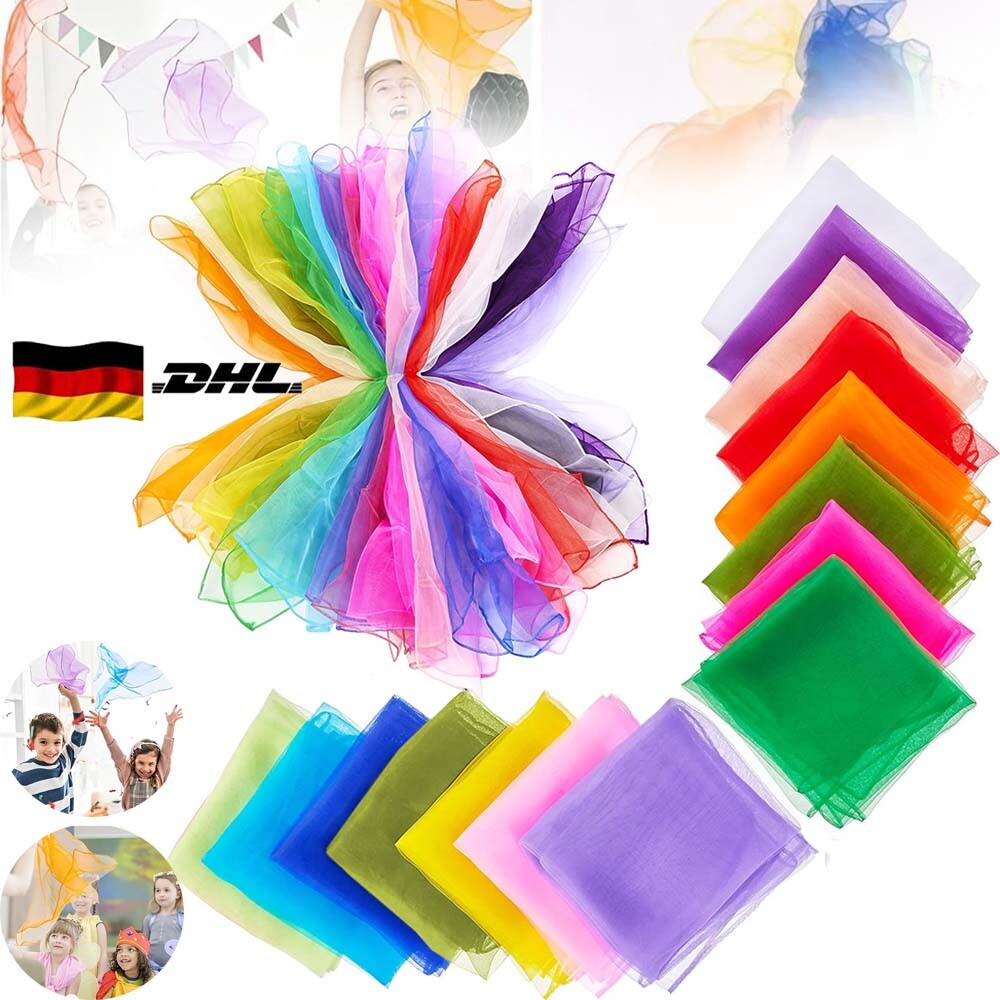 30er Set Gymnastiktücher Jongliertücher bunt Tanz Tücher Spieltücher Rhymtik DE