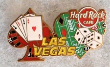 HARD ROCK CAFE LAS VEGAS RED SPADE ROULETTE & ACES GREEN HEART CRAPS PIN # 99083