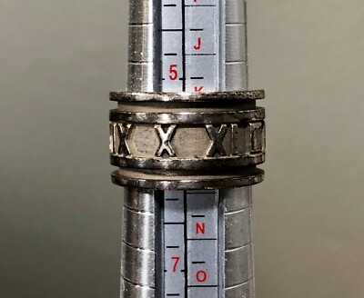 Tiffany & Co Atlas Ring Wide Silver Band Sz 5.5 to 5.75 Statement
