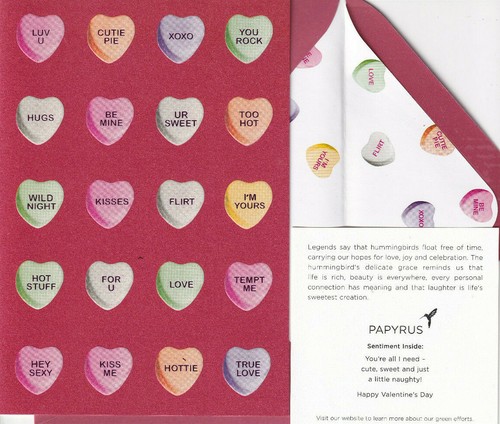 Papyrus Valentinstag Karte Neu in Verpackung UVP $4,95 CANDY HEARTS KARTE (N31) - Bild 2 von 2