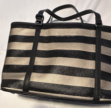 Sale! New -Dana Buchman Striped Black/Gold Tote/Hand Bag/Purse