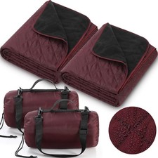 2 Large Outdoor Blanket 78'' x 55'' Quilted Windproof Waterproof Fleece Sandp...