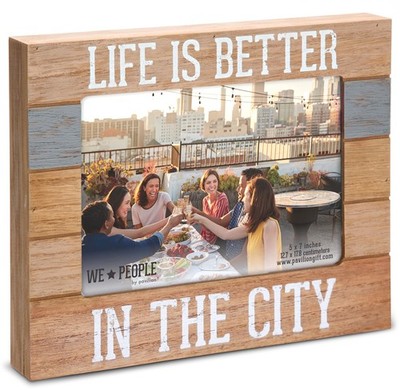 Pavilion Life is Better in The City 5x7 Self-Standing Picture Frame, Brown