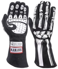 RJS Racing Equipment 600080140 Skeleton Double Layer Nomex Racing Gloves 2X-Larg