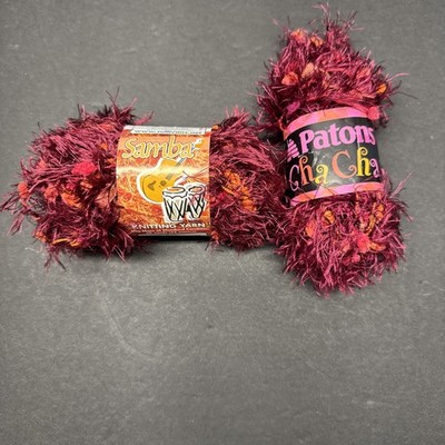 Lot Of BERNAT CHA CHA Vegas plus SAMBA Knitting Yarn Aztec Eyelash Yarn