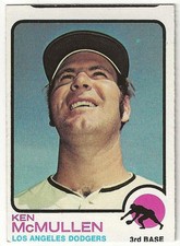 1973 Topps KEN MCMULLEN Card #196 MISCUT Error Oddball DODGERS