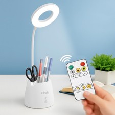 Rechargeable LED Desk Light Small Table Lamp For College Dorm Room With Remote
