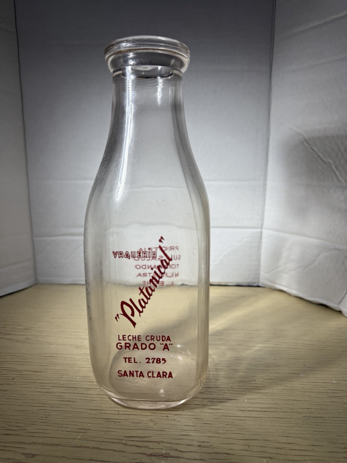 Leche Platanical Cuban Milk Bottle 1 Qt Pyro.