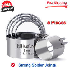 Biscuit Cutter Set Round Cookie Cutters Handle 5 Pieces Stainless Steel Circle